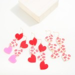 Linked Acetate Hearts Drop Earrings

- Approximately 3" L