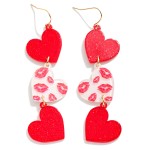 Wholesale linked Acetate Hearts Drop Earrings L