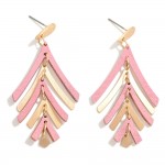 Wholesale gold Wood Cut Drop Earrings L