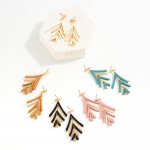 Wholesale gold Wood Cut Drop Earrings L