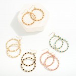 Wholesale circular Beaded Drop Earring Painted Wood Beads L
