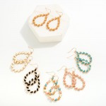 Wholesale wood Rhinestone Studded Teardrop Drop Earrings L