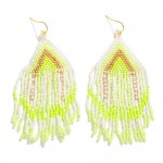 Long Seed Beaded Tassel Drop Earrings

- Approximately 3.5" L