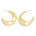 Metal Tapered Hoop Drop Earrings 

- Approximately .75" D