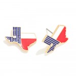 State of Texas Stud Earrings With Americana Detail 

Approximately .75" L