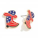 Americana Cowboy Boot & Hat Stud Earrings

Approximately .75" L 
