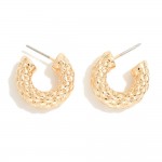 Wholesale braided Metal Huggie Hoop Earrings D