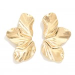 Metal Tone Petal Drop Earrings 

- Approximately 1.75" L