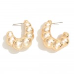 Wholesale puffy Bubble Drop Hoop Earrings D