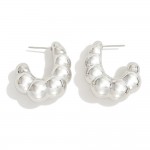 Puffy Bubble Drop Hoop Earrings

- Approximately 1.25" D