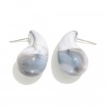 Wholesale puffy Acetate Teardrop Stud Earrings L