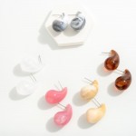 Wholesale puffy Acetate Teardrop Stud Earrings L