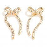 Rhinestone Studded Bow Drop Earrings 

- Approximately 1.25" L 