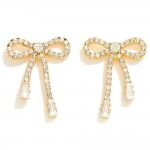 Wholesale rhinestone Studded Bow Drop Earrings L