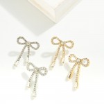 Wholesale rhinestone Studded Bow Drop Earrings L