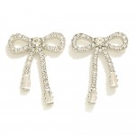 Rhinestone Studded Bow Drop Earrings

Approximately 1" L 