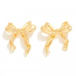 Wholesale crumbled Metal Bow Stud Earrings L