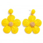 Raffia Flower Drop Earrings 

- Approximately 2.75" L