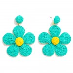 Wholesale raffia Flower Drop Earrings L