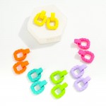 Wholesale matte Square Twisted Rope Post Drop Earrings L