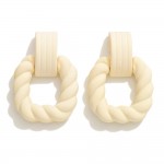 Wholesale matte Square Twisted Rope Post Drop Earrings L