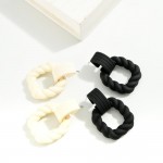 Wholesale matte Square Twisted Rope Post Drop Earrings L