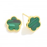 Wholesale gold Dipped Flower Stud Earrings L