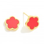 Wholesale gold Dipped Flower Stud Earrings L