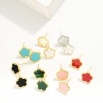 Wholesale gold Dipped Flower Stud Earrings L