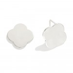 White Gold Dipped Clover Stud Earrings 

- Approximately .5" L