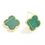 Gold Dipped Clover Stud Earrings

- Approximately .5" L