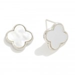 White Gold Dipped Clover Stud Earrings

- Approximately .5" L