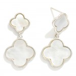 Wholesale gold Dipped Linked Clover Drop Earrings L