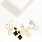 Gold Dipped Linked Clover Drop Earrings 

- Approximately 1.25" L