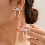 Wholesale pearl Beaded Bow Drop Earrings L