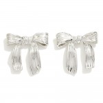 Wholesale textured Metal Bow Earrings L