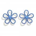 Rhinestone Studded Hollow Flower Stud Earrings

- Approximately 1.25" L