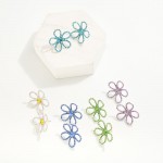 Wholesale rhinestone Studded Hollow Flower Stud Earrings L