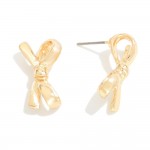 Simple Bow Stud Earrings 

- Approximately .75" L