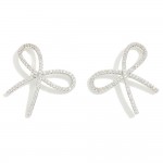 Wholesale metal Cubic Zirconia Studded Simple Bow Stud Earrings L