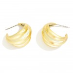 Wholesale metallic Scalloped Hoop Earrings D