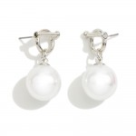 Pearl Drop Earrings Featuring Toggle Clasp Post 

- Approximately 1.5" L

