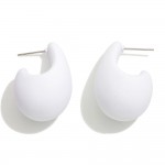 Wholesale matte Finish Teardrop Hoop Earrings L