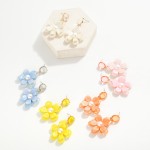 Wholesale acetate Flower Drop Earrings Pearl Detail L