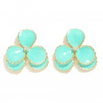 Wholesale painted Metal Flower Post Drop Earrings Rhinestone Accent L