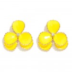 Wholesale painted Metal Flower Post Drop Earrings Rhinestone Accent L