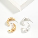 Wholesale layered Worn Metal Hoop Earrings D