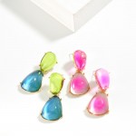 Wholesale linked Acetate Teardrop Post Drop Earrings L