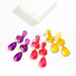 Wholesale linked Acetate Teardrop Post Drop Earrings L