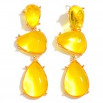 Linked Acetate Teardrop Post Drop Earrings 

- Approximately 3" L